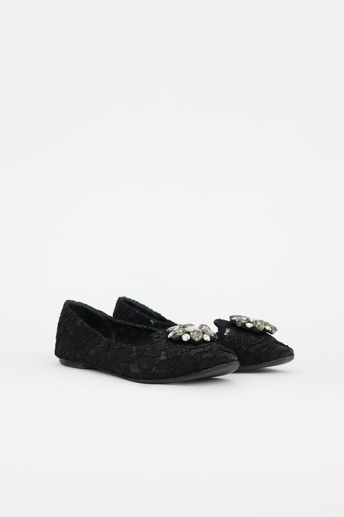 Dolce & Gabbana Lace Embellished Flat