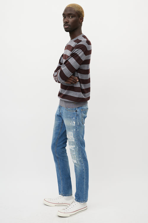 Dolce & Gabbana Light Wash Distressed Slim Jeans