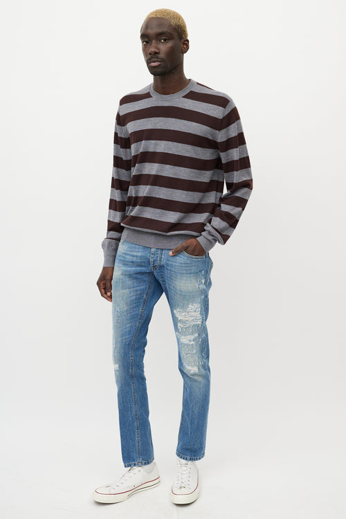 Dolce & Gabbana Light Wash Distressed Slim Jeans