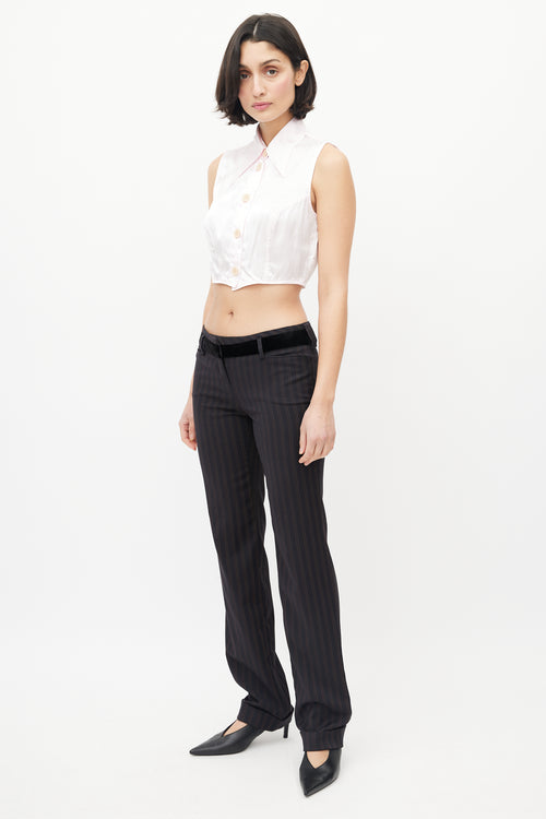 Dolce & Gabbana Navy & Brown Pinstripe Trouser