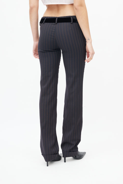 Dolce & Gabbana Navy & Brown Pinstripe Trouser