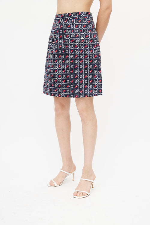 Dolce & Gabbana Navy & Multi Nautical Skirt