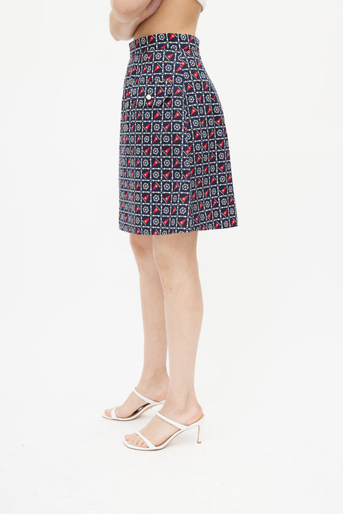 Dolce & Gabbana Navy & Multi Nautical Skirt