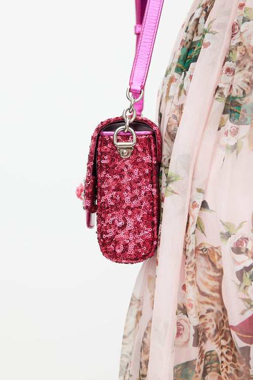 Dolce & Gabbana Pink Metallic Sequin Bag