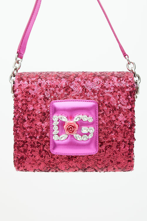 Dolce & Gabbana Pink Metallic Sequin Bag