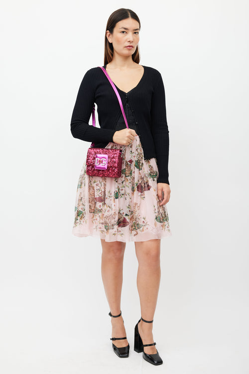 Dolce & Gabbana Pink Metallic Sequin Bag