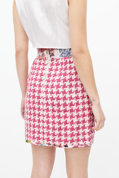 Dolce & Gabbana Pink & Multicolour Tweed Skirt