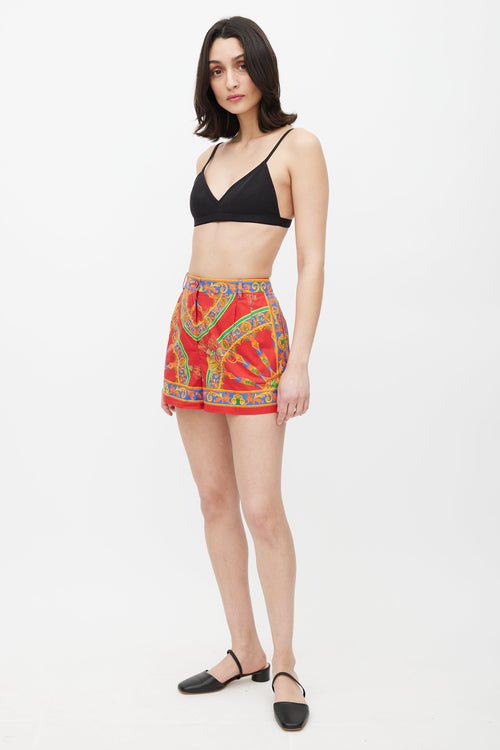 Dolce & Gabbana Red & Multicolour Caretto Short