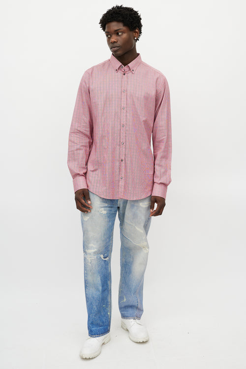 Dolce & Gabbana Red & White Check Shirt