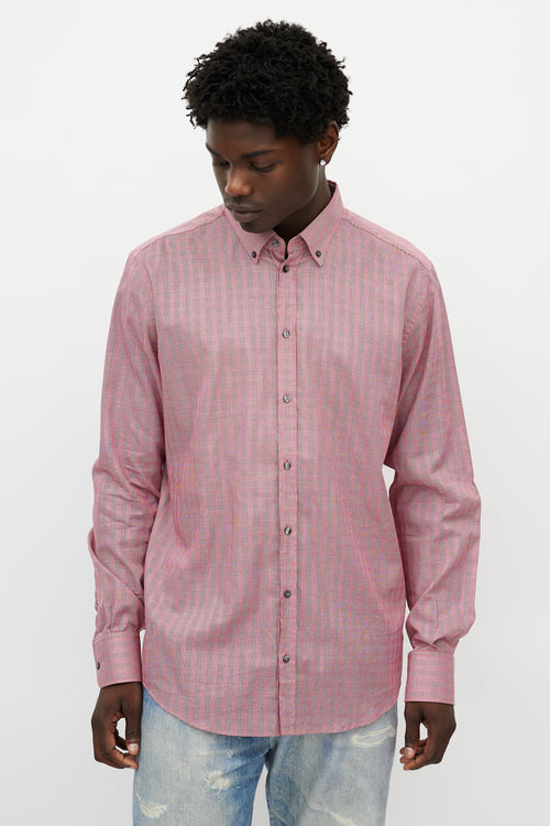 Dolce & Gabbana Red & White Check Shirt