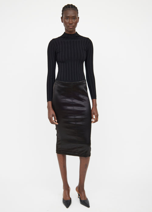 Dolce & Gabbana Silk Panel Clasp Midi Skirt