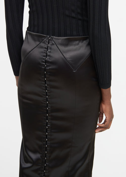 Dolce & Gabbana Silk Panel Clasp Midi Skirt