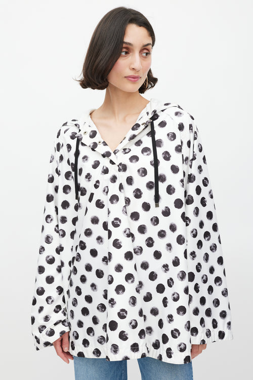 Dolce & Gabbana White & Black Polka Dot Rain Cape
