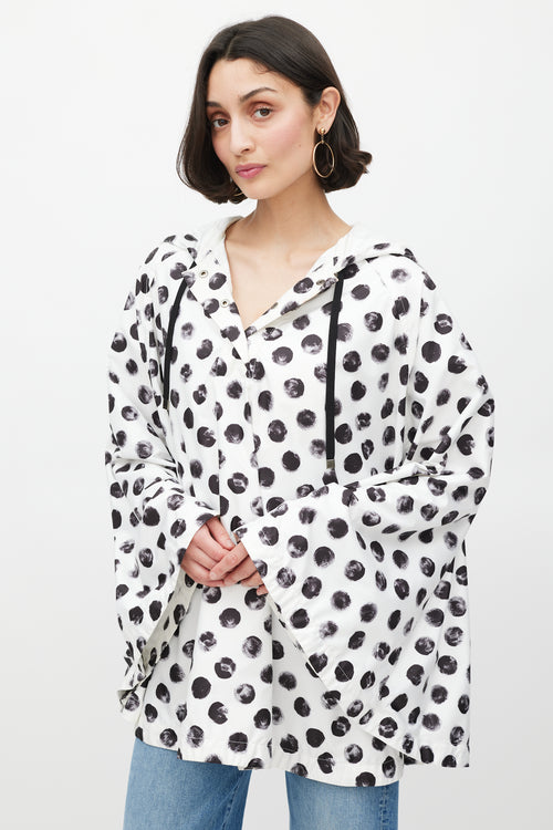 Dolce & Gabbana White & Black Polka Dot Rain Cape
