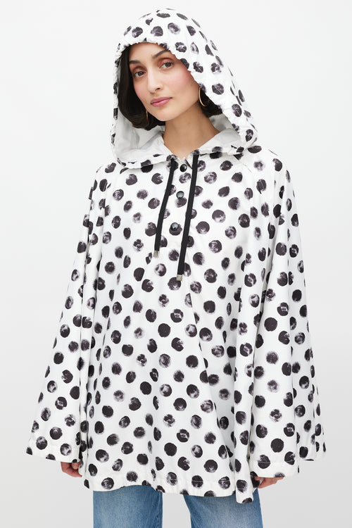 Dolce & Gabbana White & Black Polka Dot Rain Cape