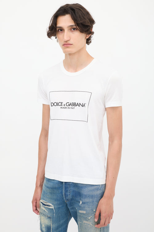 Dolce & Gabbana White Box Logo & Label T-Shirt