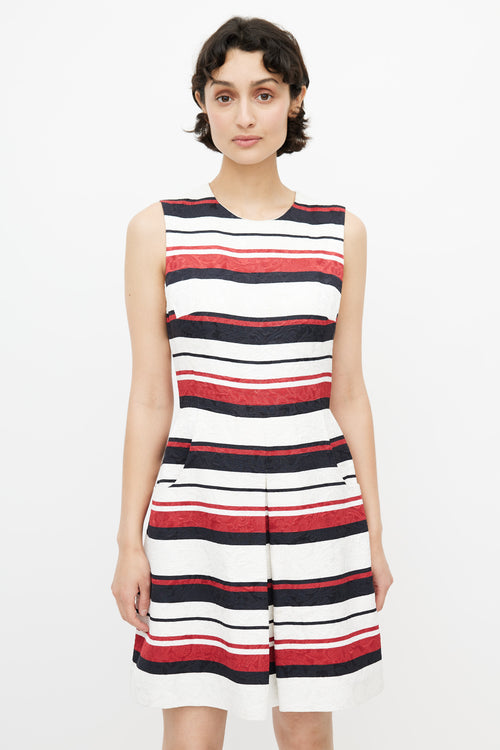 Dolce & Gabbana White & Multi Stripe Dress