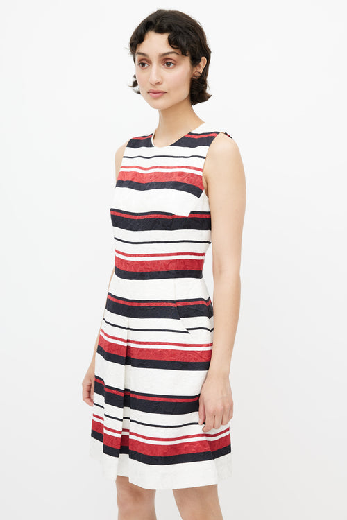 Dolce & Gabbana White & Multi Stripe Dress