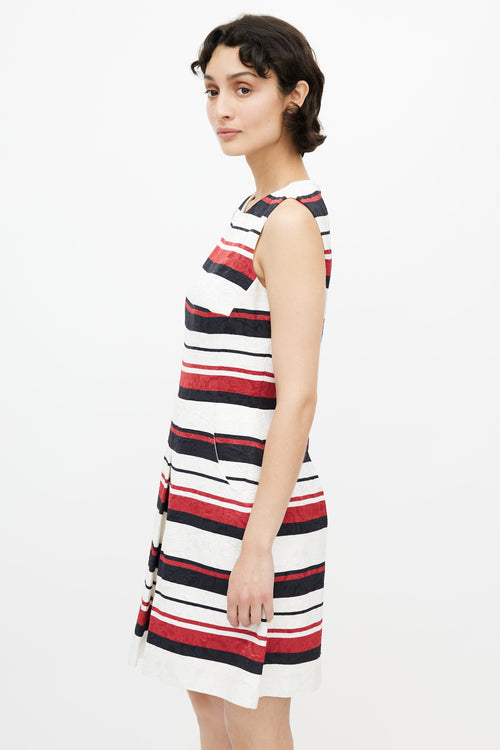 Dolce & Gabbana White & Multi Stripe Dress