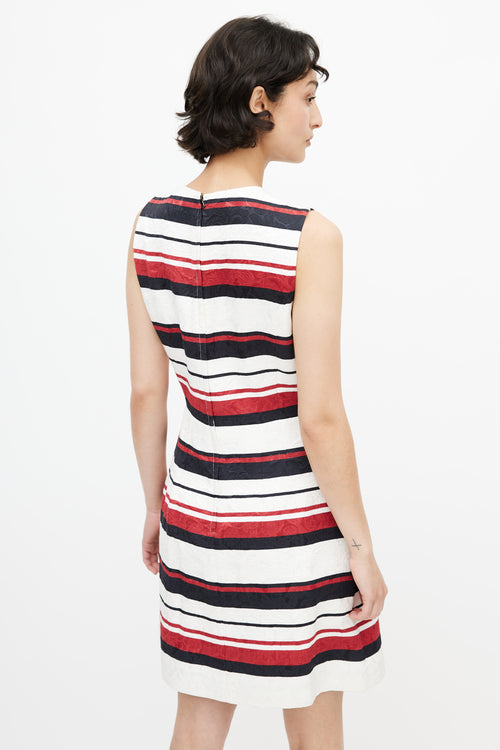 Dolce & Gabbana White & Multi Stripe Dress