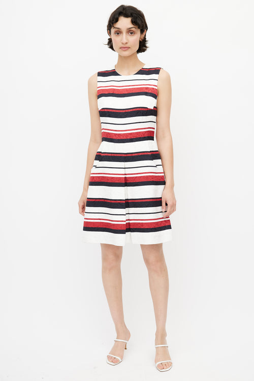 Dolce & Gabbana White & Multi Stripe Dress