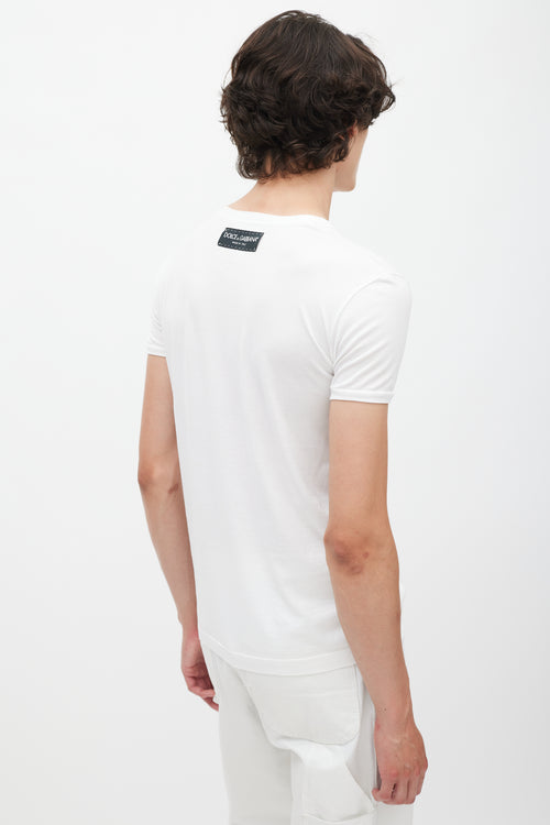 Dolce & Gabbana White & Multicolour Love Print T-Shirt