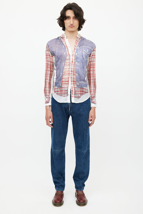 Dolce & Gabbana White & Multicolour Trompe L'oeil Shirt