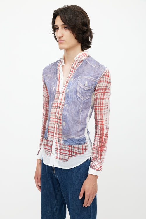 Dolce & Gabbana White & Multicolour Trompe L'oeil Shirt