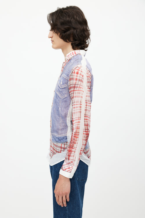 Dolce & Gabbana White & Multicolour Trompe L'oeil Shirt