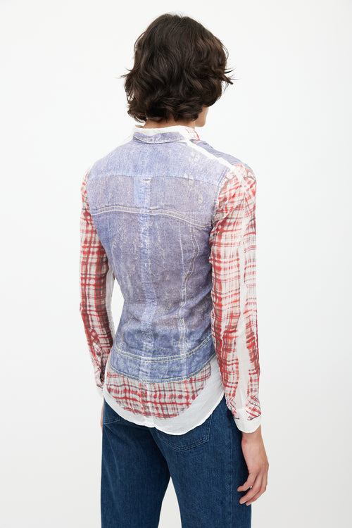 Dolce & Gabbana White & Multicolour Trompe L'oeil Shirt