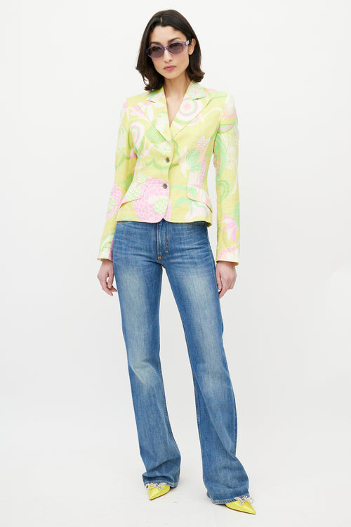 Dolce & Gabbana Yellow & Multi Floral Blazer