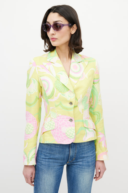 Dolce & Gabbana Yellow & Multi Floral Blazer