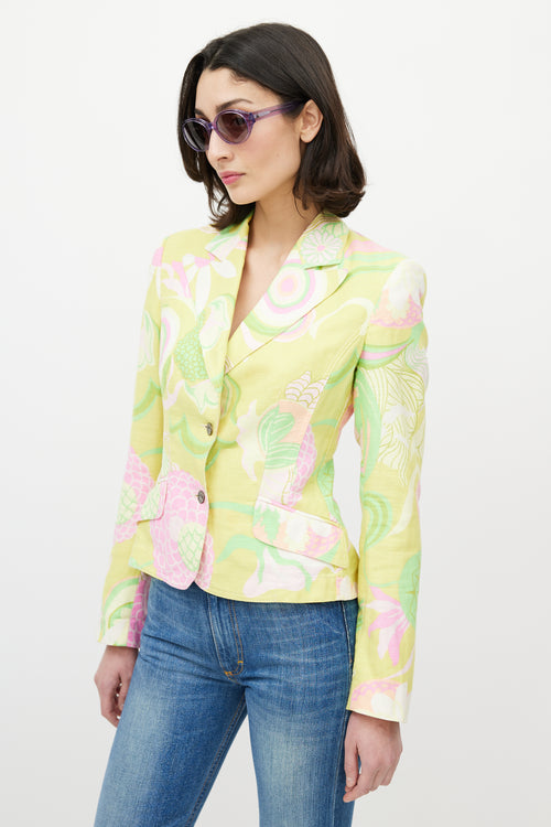 Dolce & Gabbana Yellow & Multi Floral Blazer