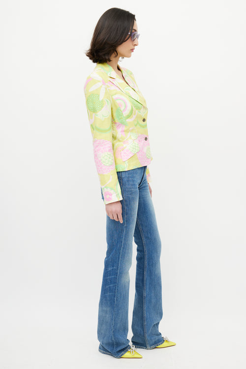 Dolce & Gabbana Yellow & Multi Floral Blazer