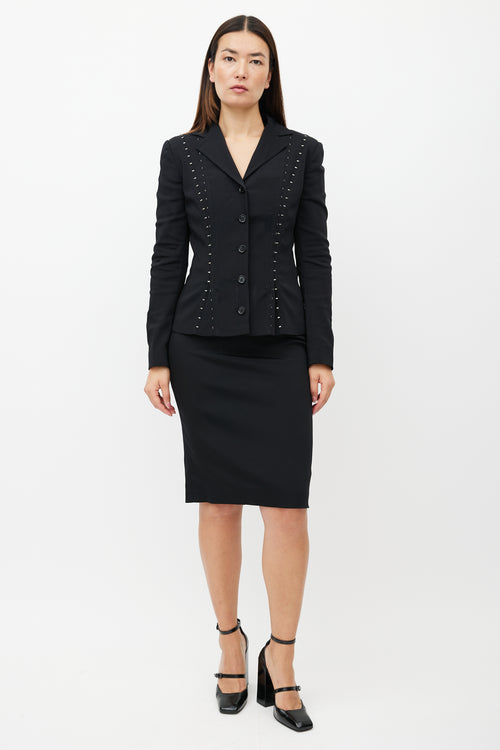 Dolce & Gabbana Black & Silver Two-Piece Suit