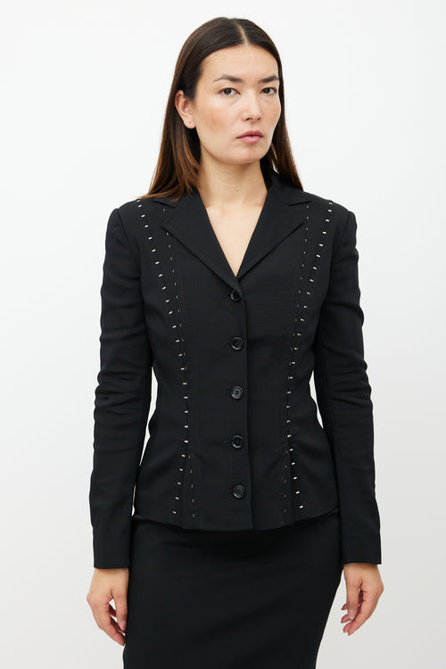 Dolce & Gabbana Black & Silver Two-Piece Suit