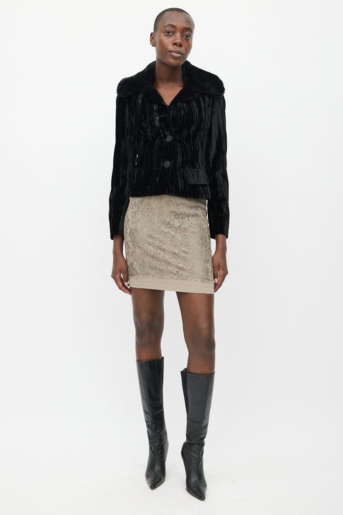 Dolce & Gabbana Black Crushed Velvet Jacket
