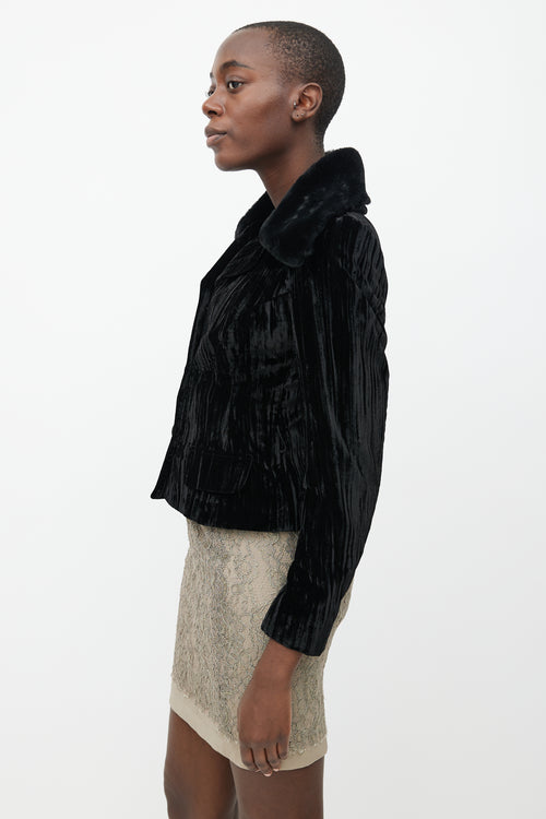 Dolce & Gabbana Black Crushed Velvet Jacket
