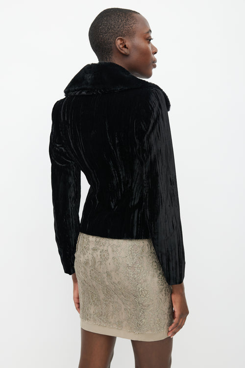 Dolce & Gabbana Black Crushed Velvet Jacket