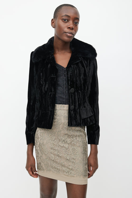 Dolce & Gabbana Black Crushed Velvet Jacket