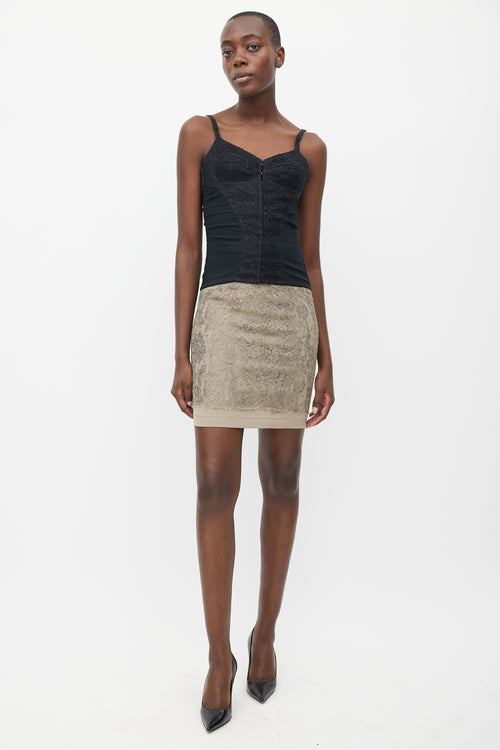 Dolce & Gabbana Black Lace Corset Top