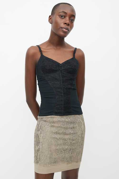Dolce & Gabbana Black Lace Corset Top