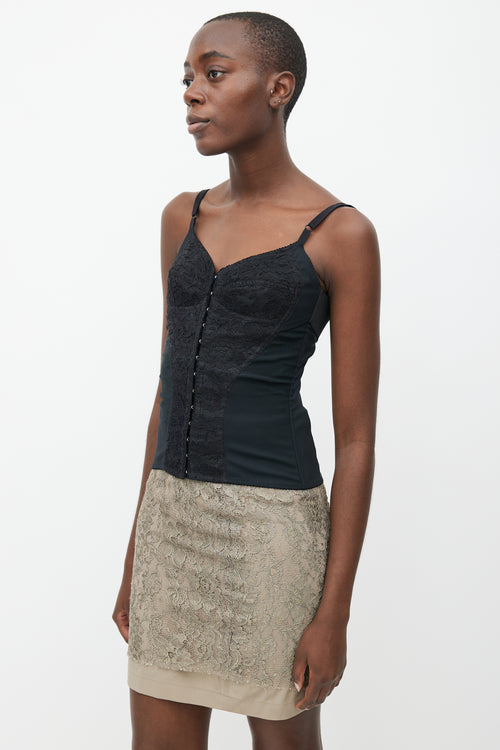 Dolce & Gabbana Black Lace Corset Top