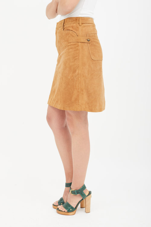 Dolce & Gabbana Brown Suede Skirt