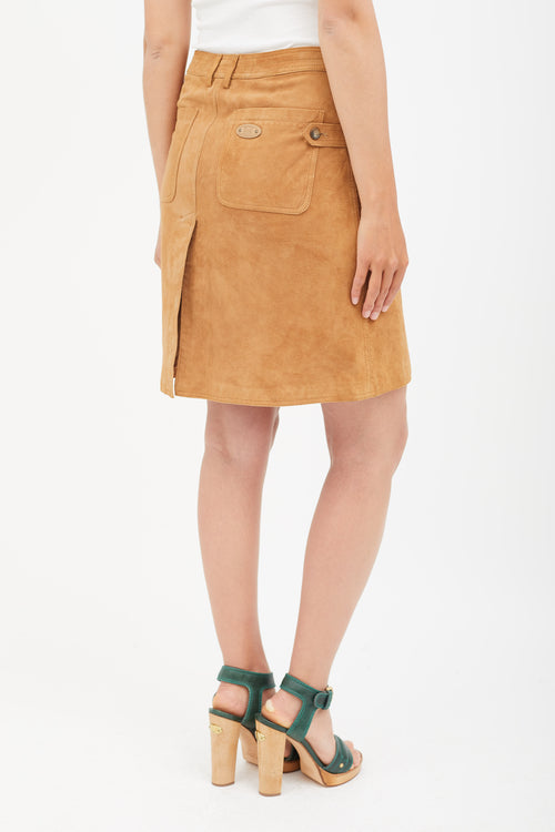 Dolce & Gabbana Brown Suede Skirt