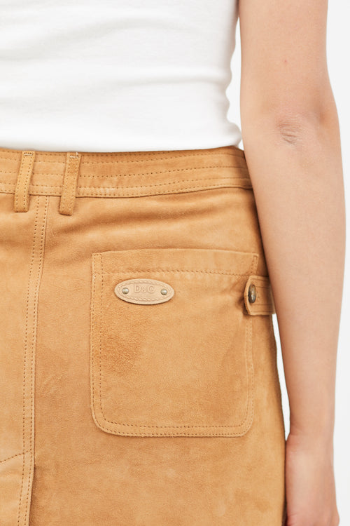 Dolce & Gabbana Brown Suede Skirt