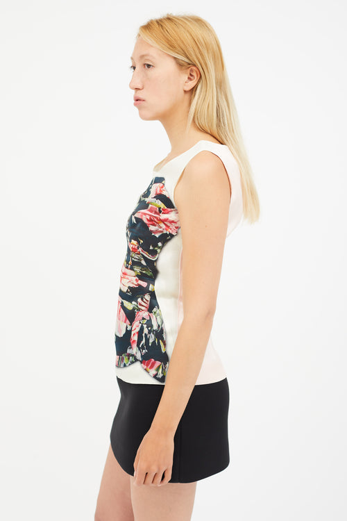 Dolce & Gabbana Cream & Multicolour Trompe L'oeil Top
