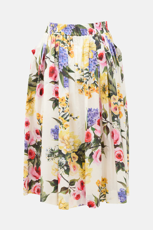 Dolce & Gabbana Floral Pleated Skirt