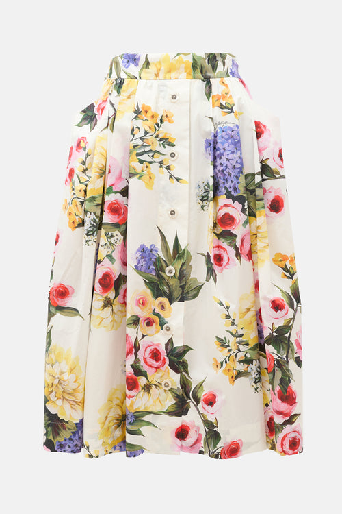Dolce & Gabbana Floral Pleated Skirt