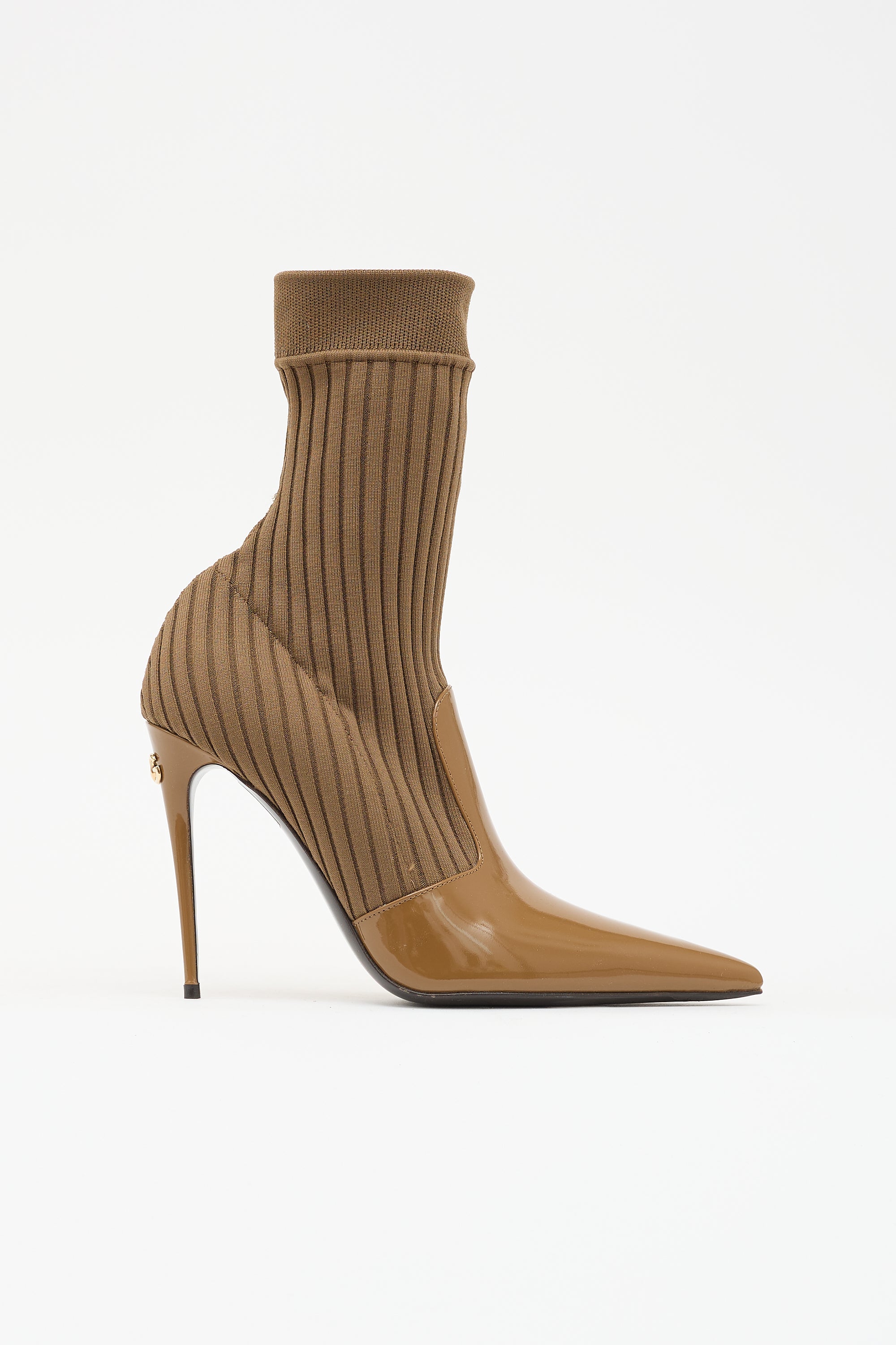 Dolce & Gabbana Patent Sock Ankle Boot